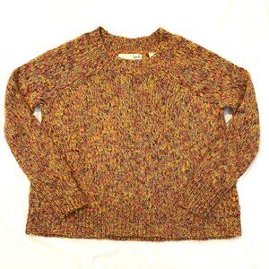 Kersh tweed long-sleeve sweater Womens Small S/P orange gold brown cropped boxy